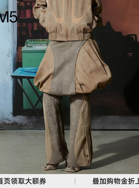 J1M5买手店 NEAR4REST 25春夏 DIRT棕色压褶牛仔长裤 设计师品牌