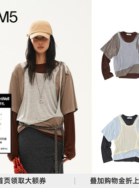 【正品现货】MEDIUM WELL 25秋冬 天丝羊毛叠穿假三件套