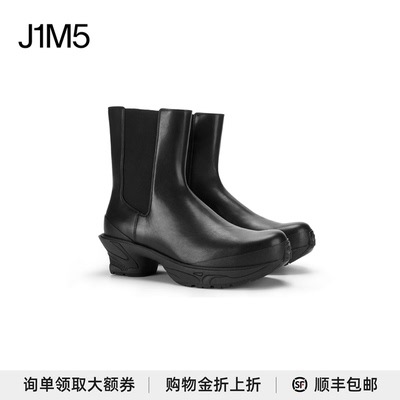 UNTITLAB黑色小高跟切尔西靴