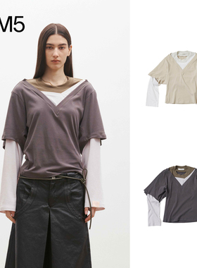 MEDIUM WELL 2026年春夏 拼色夹心假两件T恤 设计师品牌