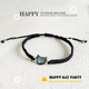HAPPY可爱贝壳小黑猫编织手链轻奢情侣手串饰品百搭高级感配饰品