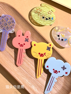 猫头但是鹰原创钥匙系列醋酸发夹挂件可爱动物挂件