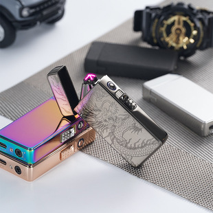 超长待机气电两用双火电弧充气式直冲蓝焰防风打火机潮礼品