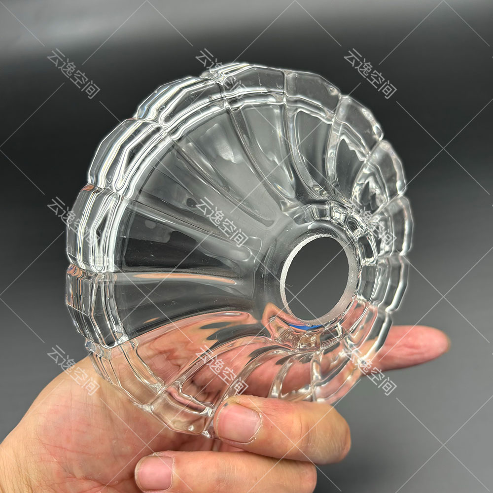 灯罩灯盘灯托13厘米碟子亚飞条纹透明水晶玻璃吊灯美式欧式外罩壳