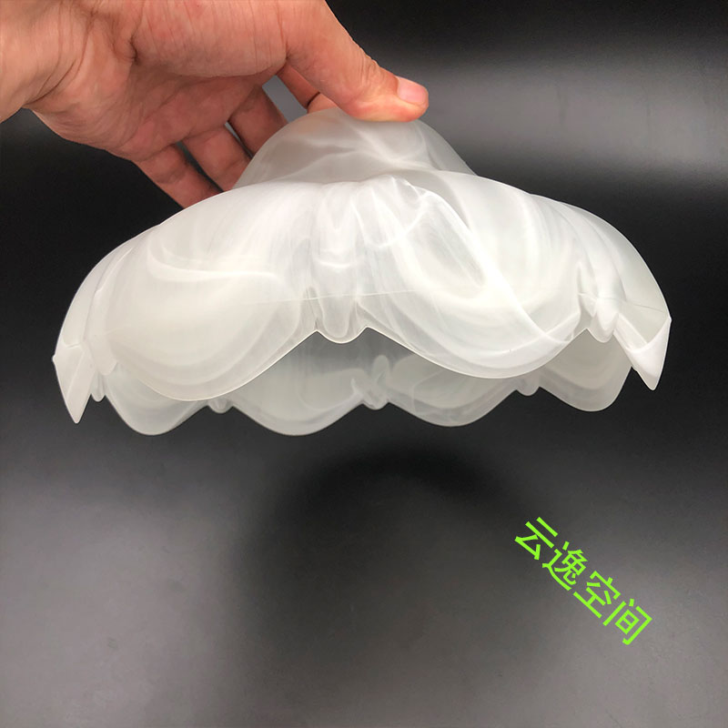 台灯吊灯壁灯配件e27灯口花瓣碗形玻璃白云彩圆形灯外壳玻璃灯罩