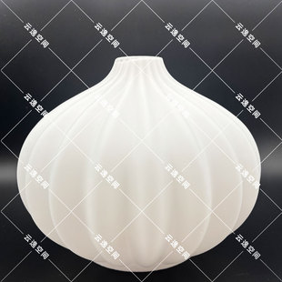 灯罩玻璃沙白白色竖条条纹吊灯灯具灯饰南瓜小孔玻璃外罩外壳外罩