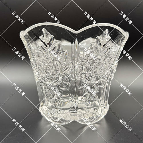灯罩透明玻璃花朵六瓣六面花朵E27配件14*11.5吊灯灯饰外罩外壳