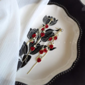 小众高级感红色复古玫瑰花流苏长款 耳环轻奢高级感耳坠耳饰女款