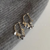 高级感麦穗流苏耳环女显脸瘦一款 波光银海 爆闪法式 两戴耳饰耳坠