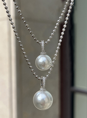 曼塔玫瑰珍珠万能扣项链女配饰高级感轻奢毛衣链吊坠秋冬简约饰品