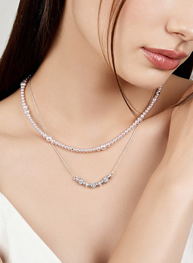 珍珠项链配饰女款夏季叠戴串珠锁骨链轻奢小众设计高级感颈链饰品
