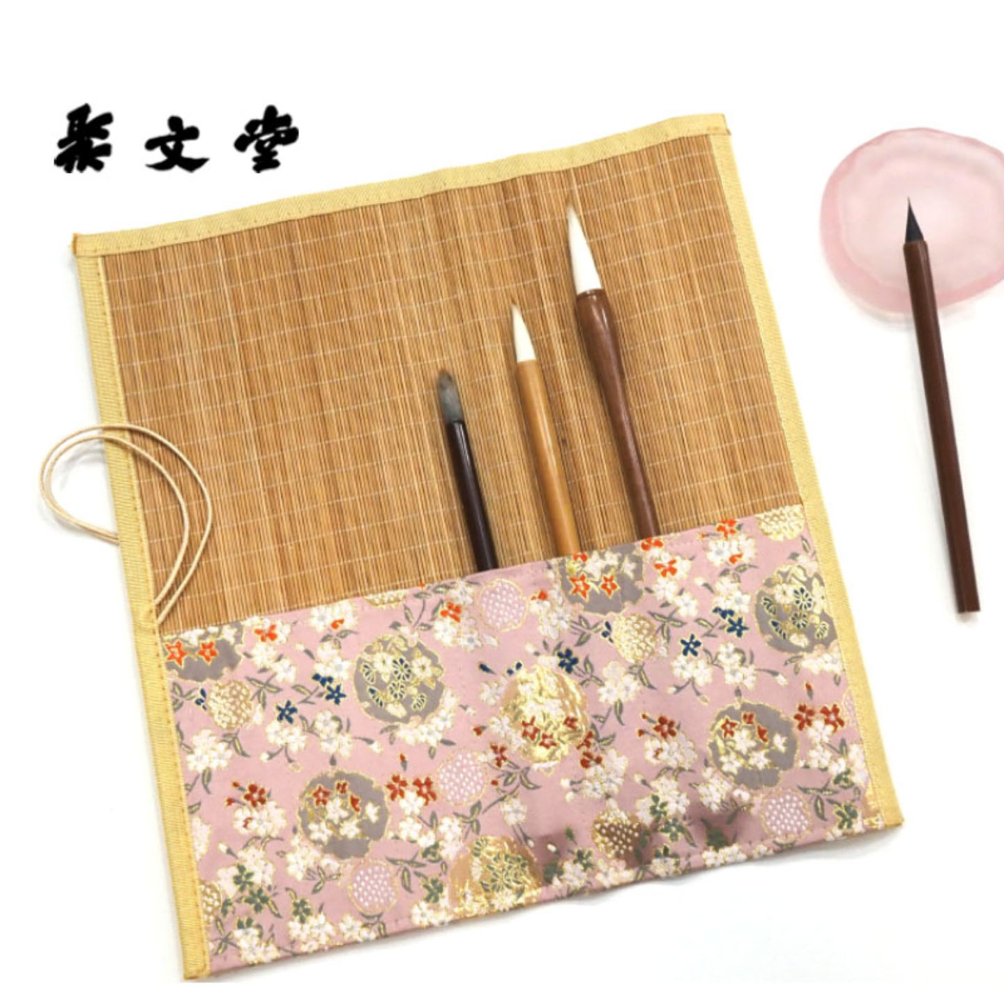 金丝锦缎布艺笔帘卷笔帘收纳袋