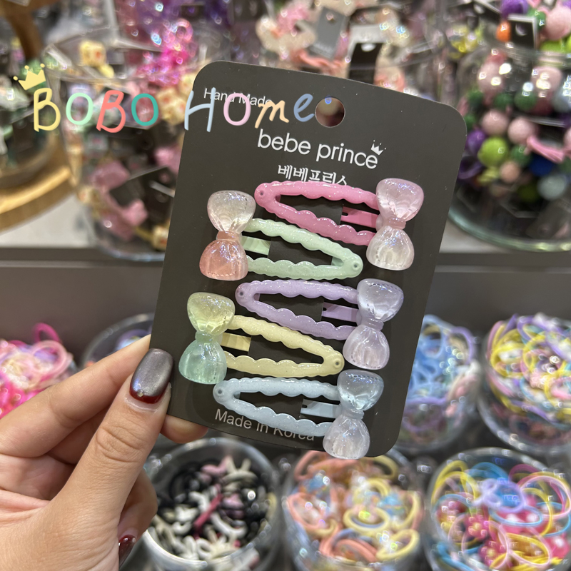 彩色渐变立体蝴蝶结彩色BB夹