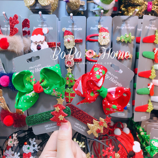 韩国Pretty Hairpin圣诞系列发饰 圣诞树蝴蝶结发夹 可爱节日头饰