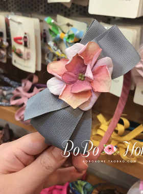 韩国palmtree儿童发饰 甜美立体花朵发卡 女童蝴蝶结时压发头箍