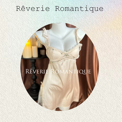 Rêverie Romantique缎面加胸垫性感露背吊带睡裙外袍家居睡衣