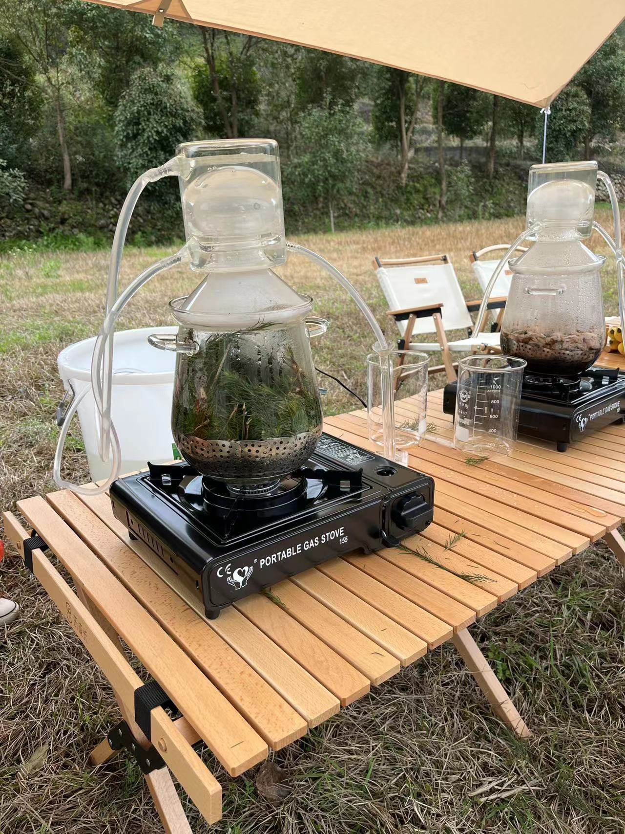 纯玻璃蒸馏器海外版110伏电压纯露机电磁炉玻璃家用中药酒精