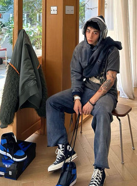 BOW WOW HARD AGEING SWEAT PANTS重水洗做旧卫裤日系扎染运动裤