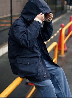 日系2L PERTEX UNLIMITED Field Jacket防水立领带帽猎装夹克宽松