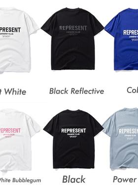 REPRESENT OWNER CLUB短袖夏季小众潮牌宽松英文印花情侣T恤男女