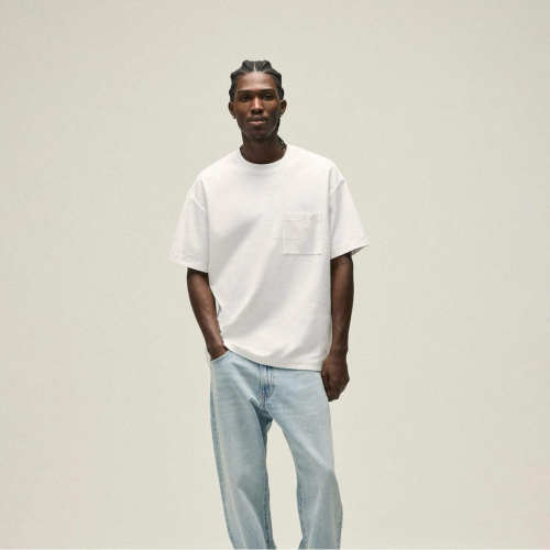 KITH SS QUINN TEE口袋植绒短袖水洗宽松潮牌纯色美式打底T恤男女