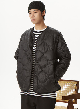 山系羽绒服宽松Reversible Down Cardigan光电子双面穿内胆夹克