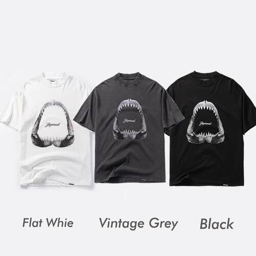 REPRESENT SHARK JAWS鲨鱼齿复古水洗短袖vintage宽松美式夏季T恤