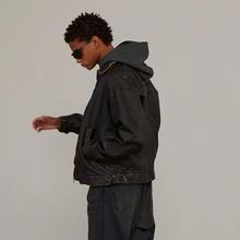 BEAMS USED LEATHER ZIPJACKET复古皮衣做旧宽松植鞣小山羊皮夹克