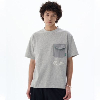 And Wander x HIDDEN NY联名款户外运动口袋LOGO短袖男女宽松T恤