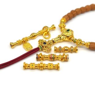 24K黄金色万能轴万向轴延长链文玩手串菩提轻奢复古民族风DIY配饰