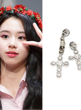 特价现货正品MAMAMOO辉人TWICE孙彩瑛同款复古不对称耳环925银针