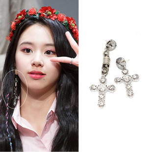 特价现货正品MAMAMOO辉人TWICE孙彩瑛同款复古不对称耳环925银针