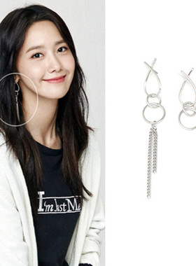 特价现货YoungWon正品少女时代林允儿Somi同款合金个性不对称耳环