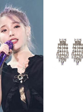 现货YoungWon正品韩剧顶楼金素妍IU李知恩REDVELVET同款流苏耳环