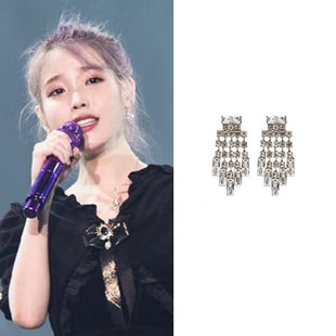 现货YoungWon正品韩剧顶楼金素妍IU李知恩REDVELVET同款流苏耳环