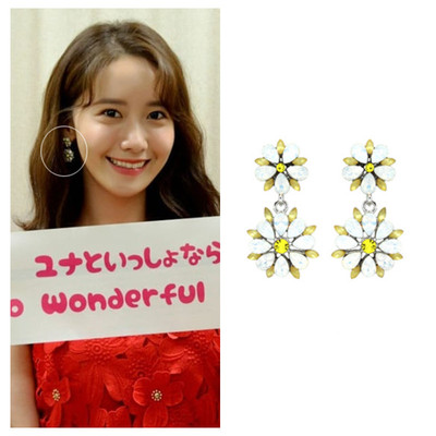 现货耳环YOUNGWON合金可爱水晶