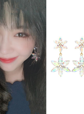 现货耳环YOUNGWON合金可爱水晶