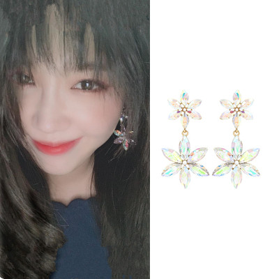 现货耳环YOUNGWON合金可爱水晶
