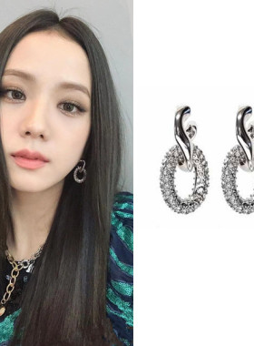 现货耳环YOUNGWON合金日韩水晶