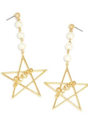 特价现货JEALOUSY官网正品少时sunny同款珍珠星星耳环夸张显瘦