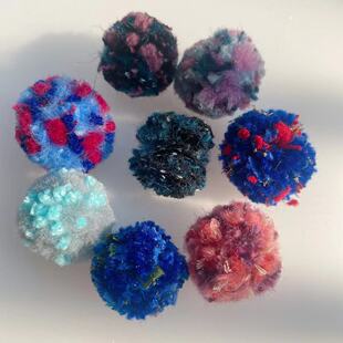 兰紫迷你2厘米秋冬季 毛球原创辅料文玩手混线绒球DIY配件