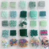 2025孔蓝绿摄影道具小样发绳文玩头饰原创辅料饰品设计手工配件