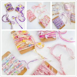 长期可补原创设计粉紫特色手混线发绳藏族脏辫包装绳DIY饰品配件