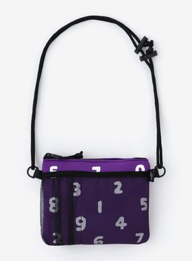 SOUSOU日本京都设计师POKETLE合作款斜跨肩包网包多功能包数字紫