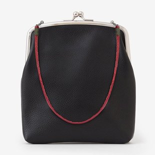 SOUSOU布袋日本代购京都制造设计师口金包软包钱包多纯色皮革大号