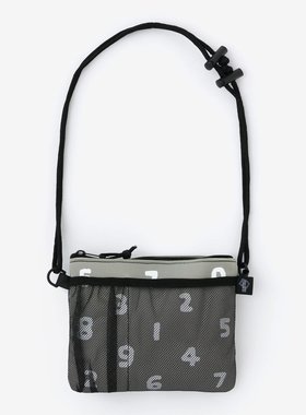 SOUSOU日本京都设计师POKETLE合作款斜跨肩包网包多功能包数字灰