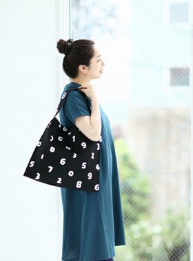 SOUSOU布袋日本代购京都制造设计师全棉帆布方形肩包背包数字