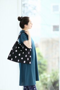 SOUSOU布袋日本代购京都制造设计师全棉帆布方形肩包背包数字
