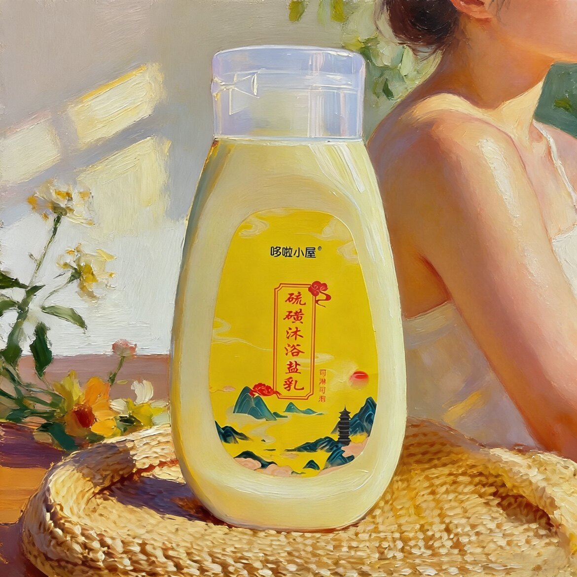 哆啦小屋硫磺沐浴盐乳 除螨控油止痒 全身清洁沐浴露可泡可洗