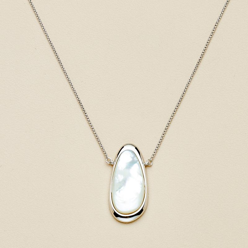 AHCHOO 董洁静奢风白贝几何吊坠项链重工长款毛衣链高级感锁骨链